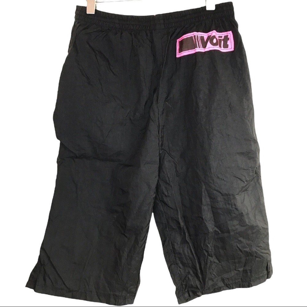 Vintage Y2K VOIT Size Medium Black High waist Pink Capri pants Shorts 80s 90s